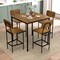 Costway 5-Piece Industrial Dining Table Set with Counter Height Table & 4 Bar Stools Black/Grey/Walnut
